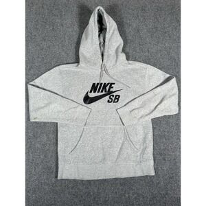 Nike SB Icon Hoodie Mens Gray Size Small Sweatshirt Skateboard Pullover‎
